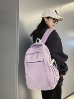 Grosir Ransel Perjalanan Gaya Baru Warna Solid Ransel Tahan Air Ransel Olahraga Ringan Perempuan