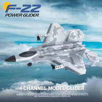 Modèle d'avion de chasse à réaction RC F22 2,4 GHz, 4 canaux, télécommande, avec deux modes, jouet pour enfants et adultes, batterie incluse