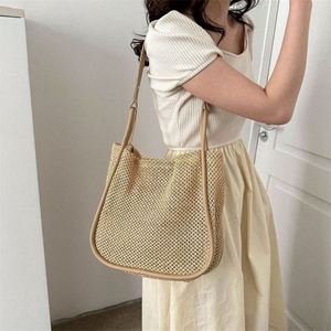 Bolso de mano de lujo para mujer con logotipo personalizado, bolsillo con cremallera, bonito bolso de hombro de paja para la playa con monedero - Product Image 3