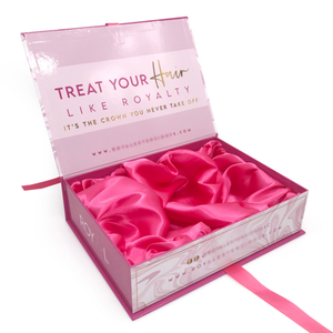 Caja de Lujo Rosa para Extensiones de Cabello, Empaque Personalizado <span class=keywords><strong>con</strong></span> Logotipo para Pelucas, Caja de Regalo Magnética Plegable de Cartón para Paquetes de Cabello <span class=keywords><strong>con</strong></span> Forro de Satén - Product Image 2