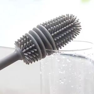 Brosse de nettoyage en silicone à long manche pour bouteilles à col étroit, verres à vin, verres et tasses - Product Image 4