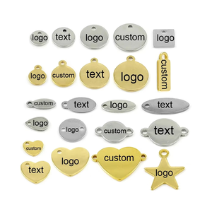 कस्टम स्टेनलेस स्टील खाली स्टैम्पिंग कुत्ते गहने पेलेंट आकर्षण सोना व्यक्तिगत लेजर उत्कीर्णन लोगो धातु लेबल चार्जर टैग - Product Image 1