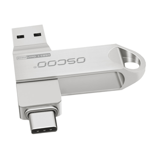 ใหม่ oscoo 2-in-1แฟลชไดรว์3.1ชนิด <span class=keywords><strong>USB</strong></span> โลโก้สีเงินแบบ2-in-C 32GB/64GB/128GB/256GB พร้อมการรับประกัน3ปี - Product Image 1