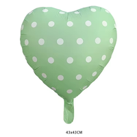 Ballon en aluminium mat à pois en forme de cœur de 18 pouces pour la décoration de mariage, de la rentrée scolaire et de la Saint-Valentin, écologique, vente en gros