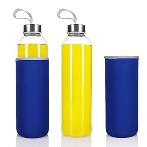 ขวดน้ำกีฬาแบบมีโลโก้สั่งทำพิเศษ ขวดแก้วใหม่พร้อมปลอกผ้า - Product Image 1