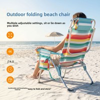 Nouvelle chaise de plage pliable d'extérieur, fauteuil de camping portable inclinable et robuste pour les siestes à la maison et les meubles d'extérieur pliants