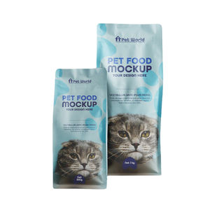 Bolsa resellable de fondo plano personalizada Embalaje de alimentos secos para perros Bolsas de plástico de pie para alimentos para perros 15kg 20kg para mascotas grandes y pequeñas - Product Image 5