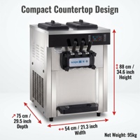 Machine à Glace Soft Commerciale Automatique en Acier Inoxydable 3 Saveurs (220V) pour Ingrédients Lait, Eau, Chocolat - Offre Spéciale