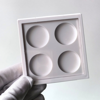Y024 Mini Boîtier Magnétique Carré Vide pour Fards à Paupières, Palette de Fards à Paupières 4 Couleurs, Palettes Personnalisées Blanches et Noires avec Étiquette Privée