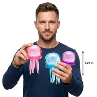 Jouet anti-stress souple en TPR transparent scintillant en forme de méduse, à presser, pour adolescents et adultes, idéal pour les fêtes et les farces