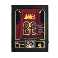 Marco de Exhibición Abatible Negro para Camisetas, 60x80cm, Caja de Madera para Exhibición de Artículos Deportivos en Pared