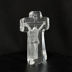 Cruz de Cristal Cristiana Personalizada, Regalo de Aniversario de Bodas, Cruz de Cristal con Jesús de Pie MH-G078 - Product Image 2