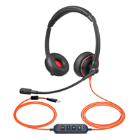 Écouteurs intra-auriculaires de jeu Talkvioce X2DL avec suppression du bruit, écouteurs USB pour PC