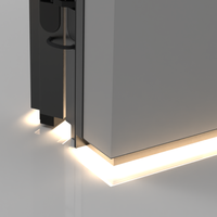 Profilé de plinthe LED en alliage d'aluminium de luxe à joint invisible, installation facile, pour hôpital, chambre, salon, appartement, sol