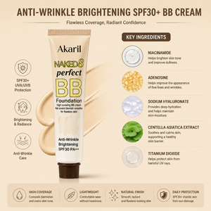 Akaril SPF30 <span class=keywords><strong>BB</strong></span> Cream Fond de Teint Couvrance Impeccable <span class=keywords><strong>Anti</strong></span>-Rides Éclaircissant Éclat Naturel Protection Solaire Maquillage <span class=keywords><strong>Anti</strong></span>-Imperfections - Product Image 5