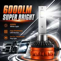 Ampoule de phare LED SFIDA V33 60W 6000LM Plug and Play 6000K avec refroidissement par ventilateur pour voiture et moto