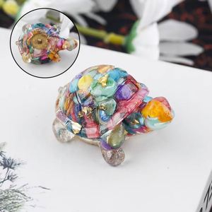 Tortue en quartz en résine, petite et mignonne, avec cristaux naturels et gravier, pour décoration de jardin et pendule, vente en gros - Product Image 3
