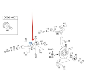 1643303407 1643303507 cho Mercedes Benz ML R W164 251 Bộ khung gầm xe Hệ thống treo tay đòn điều khiển bên trái và bên phải - Product Image 6