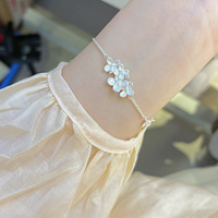 Gelang Bunga Perak Sterling 925 Berlapis Emas 18K Zirkonia Emas Perak Hadiah Pernikahan Pengantin Pengiring Pengantin Hadiah Valentine Perhiasan Mewah