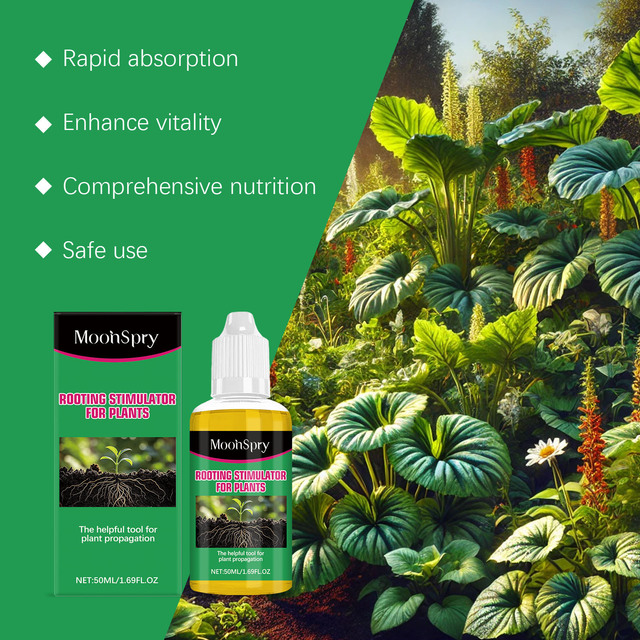 MOONSPRY 50ml Root Stimulating Growth Promoting Plant Root Nutrient Fertilizer Rooting Stimulator for Plants
