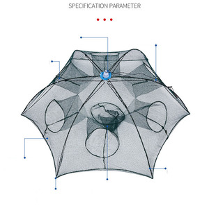 <span class=keywords><strong>Nasse</strong></span> à Écrevisses, Crabes et Poissons, Piège à Appâts de Pêche Pliable, Cage Filet à Lancer avec Corde en Nylon de 5,5 Mètres <span class=keywords><strong>pour</strong></span> la Capture de Petits Poissons Appâts - Product Image 6