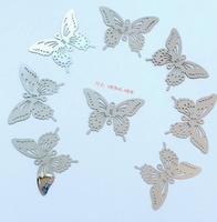 Mini roestvrijstalen holle vlinder libel windgong accessoires reflecterende metalen plakjes voor tuin hangende windspinner