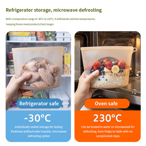 Bolsa de Silicona para Alimentos, Reutilizable, Hermética, con Cierre Ziplock, Apta para Congelador, para Empacar Alimentos - Product Image 5