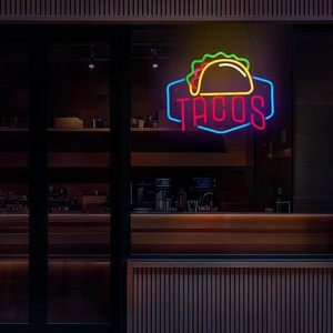 Taco neon <b>sign</b> LED colorful indoor hanging ambient light USB powered ambient light indicator light decorative light 5V 12V - Product Image 6