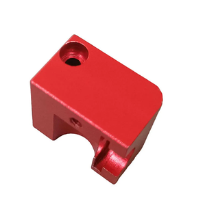 Bloque de sujeción de aluminio anodizado rojo, mecanizado CNC personalizado, pieza de fijación con ranura semicircular para equipos de automatización - Product Image 3