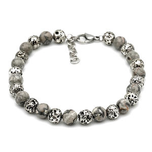 Pulsera Ajustable de Piedras Preciosas Naturales de Ojo de Tigre, Plateada, Hecha a Mano, Clásica, Moderna, Unisex, al por Mayor, Regalos, Nueva - Product Image 1