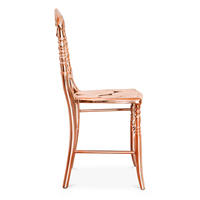 Chaise artisanale exclusive avec finition chromée en aluminium et design sophistiqué, chaise individuelle