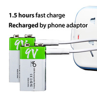Harga Pabrik Baterai Super Lithium Ion 9V Tipe-C USB Isi Ulang 650mAh 1200 Siklus Tahan Lama SMARTOOOLS Bersertifikasi CE/FCC