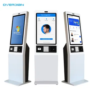 Overdian Fabriek Prijs 32 Inch Bar Code Scanner Bezoeker Machine Ticket Self Service Kiosk Betaling Bestellen Kiosk