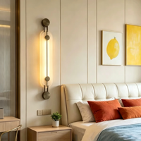 Applique murale longue en albâtre, lampe murale LED moderne de luxe en laiton, luminaire mural vertical en marbre de designer pour la décoration de villas, hôtels et couloirs
