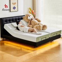 Ensemble de lit double moderne multifonctionnel respirant avec matelas et surveillance de la santé par IA pour villas, ensemble de lit intelligent silencieux