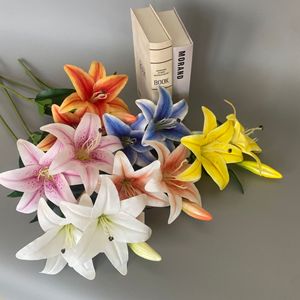 Fleurs artificielles en forme de lys imprimées en 3D, branche unique, haute simulation, décoration de mariage - Product Image 1