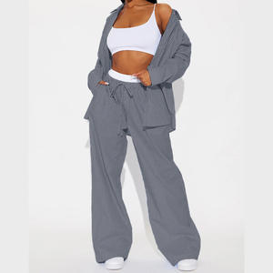 Ensemble de costumes décontractés à rayures King Mcgreen Star pour femmes, blazer et <span class=keywords><strong>pantalon</strong></span> à jambe droite avec logo personnalisé pour femmes de bureau - Product Image 3