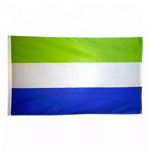 Drapeaux nationaux en gros 3x5 pieds <span class=keywords><strong>Drapeau</strong></span> de la <span class=keywords><strong>Sierra</strong></span> <span class=keywords><strong>Leone</strong></span> 100D/110D Polyester Bleu Blanc Vert <span class=keywords><strong>Drapeau</strong></span> - Product Image 3