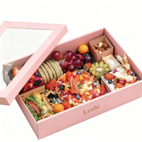 Vente en gros de grande boîte à lunch Furit snack glacière boîte de pique-nique de plage en papier kraft pour camping avec fenêtre en PVC