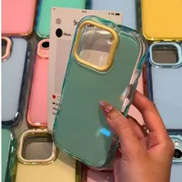 Coque de protection antichoc 2-en-1 en acrylique souple Candy Color Blocking pour iPhone 16 15 14 Plus 13 12 11 16 Pro Max