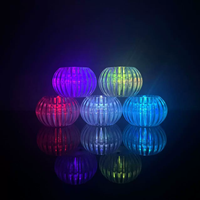 Lampe à bougie LED transparente Reperla faite à la main, finition brillante, mèche en forme de cœur, commande par bouton, fonctionne sur piles