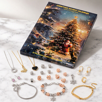 Calendrier de l'Avent de Noël 2026, boîte cadeau de bijoux, compte à rebours de 24 jours avec collier, bracelet, boucles d'oreilles, ensemble de bijoux DIY pour femmes