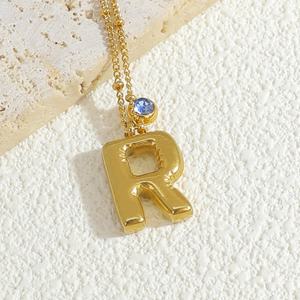 Collar de Hueso con Cierre de Oro de 18K Premium para Mujer, Diseño de Letras que No se Desvanecen, Elegante Chapado en Piedra de Acero Inoxidable, Idea de Regalo para Fiestas - Product Image 2