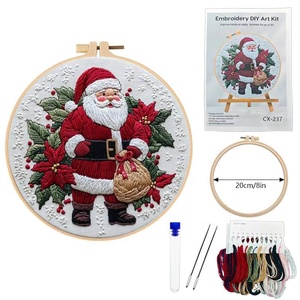 Christmas Animal <b>Embroidery</b> <b>Kit</b> Eco-Friendly Cotton Handcraft <b>Beginners</b> Cross-Stitching Shape Needlework Wall Hanging Table XIXI - Product Image 1