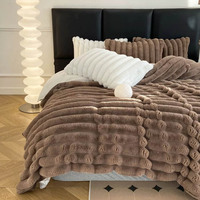 Couverture en flanelle jacquard rayée douce et moelleuse, vente en gros directe d'usine, ensemble de literie, housse de canapé, cadeau promotionnel personnalisé