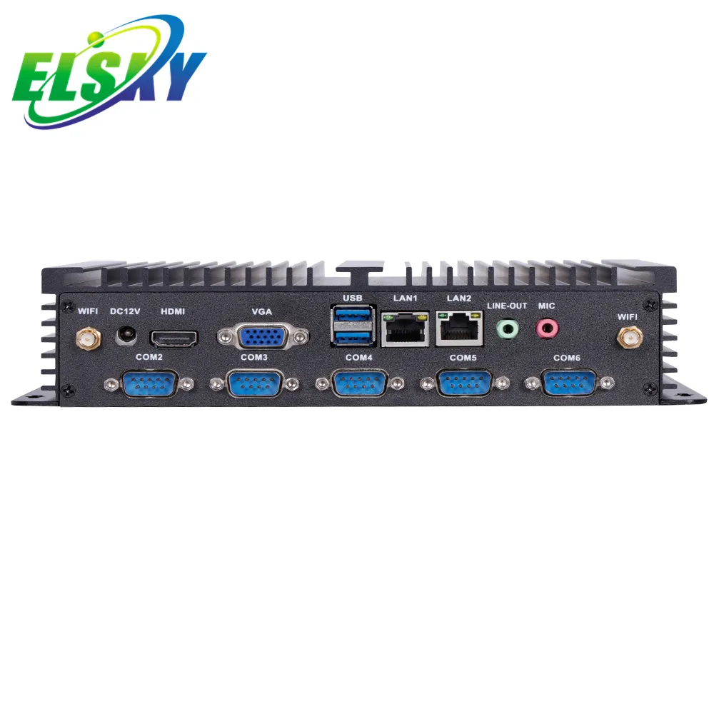 Мини-ПК ELSKY i9 с последовательным портом M818 с процессором Skylake 7-го поколения i7-7500U двумя сетевыми портами 8111F гигабит DC 12 В/24 В DDR4 4G/8G
