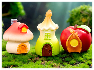 DIY juguetes para niños accesorios artesanías de resina 3D hongo manzana tocón Morning Glory casa forma para bosque Hada jardín casa de muñecas Kit - Product Image 3
