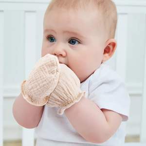100% coton anti-rayures doux respirant gants pour garçons et filles 0-6 mois mousseline bébé mitaines pour nouveau-né - Product Image 2