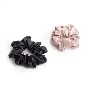 Satin Hair Scrunchies Silk Elastic Hair Bands Skinny Ropes Ponytail Holder Scrunchies Hair Ties For Women Girls