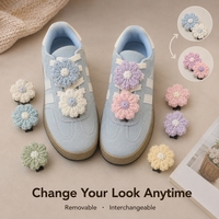 Breloques de lacets de chaussures vintage bohèmes, décorations faites à la main, accessoires DIY, breloque de chaussure fleur au crochet pour chaussures décontractées